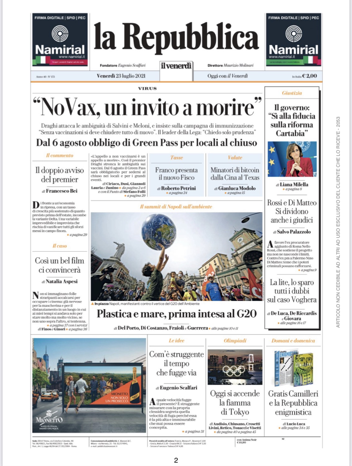 Draghi “Vaccinarsi o Morire” | Italiani News