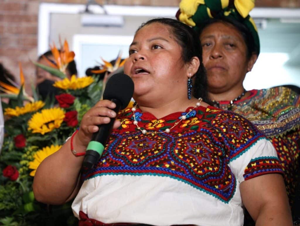 Juana Alonzo, indigena maya, liberata dopo oltre sette anni di detenzione ingiusta in Messico.