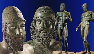 nella foto i bronzi di riace arte e cultura