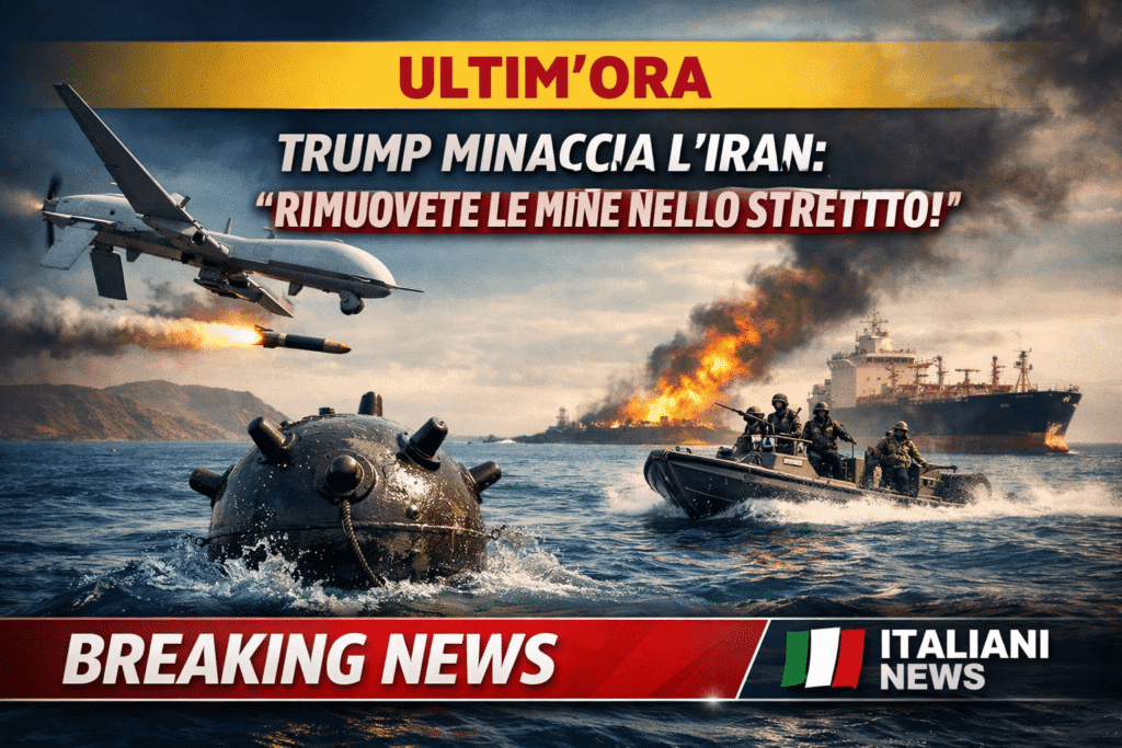 Trump minaccia l’Iran e chiede la rimozione delle mine nello Stretto di Hormuz