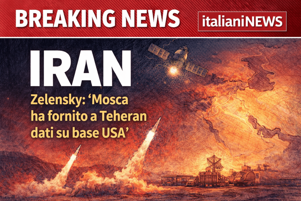 Iran: Zelensky, ‘Mosca ha fornito a Teheran dati su base Usa colpita in A.Saudita’