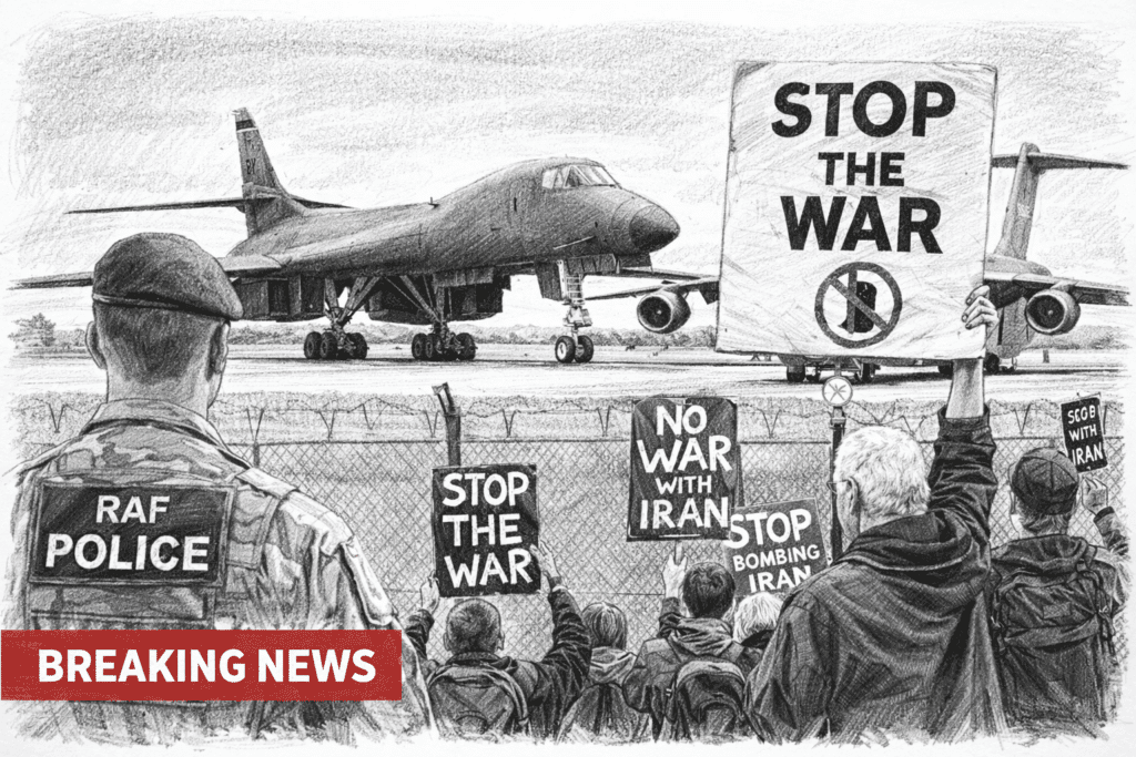 Iran, primi caccia Usa nella base britannica: proteste contro la guerra davanti a Fairford