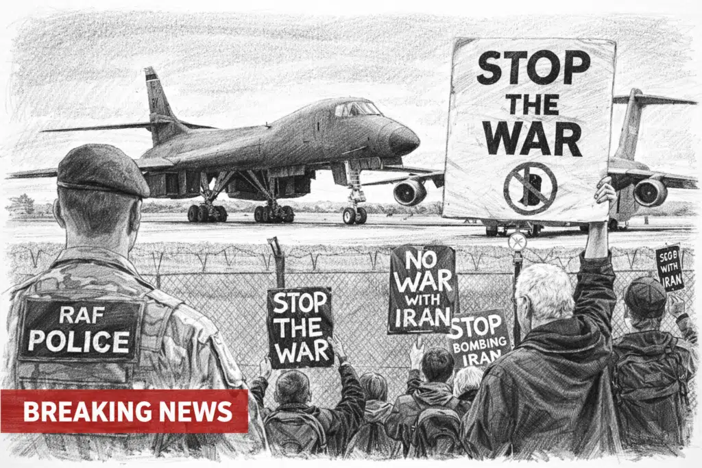 Iran, primi caccia Usa nella base britannica: proteste contro la guerra davanti a Fairford