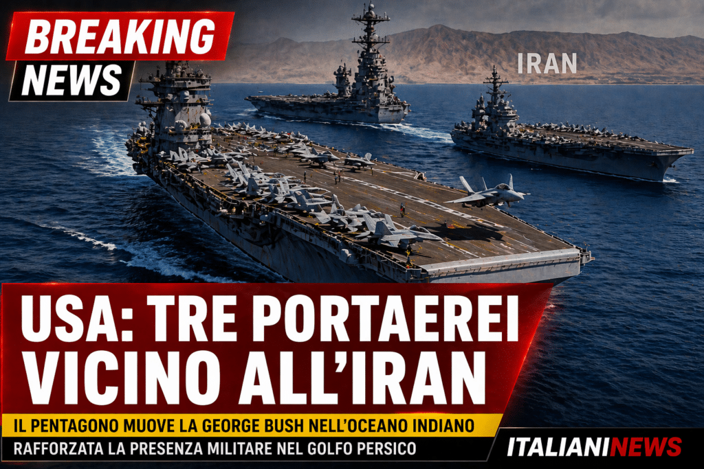 Tre portaerei USA vicino all'Iran: il Pentagono muove la George Bush nell'Oceano Indiano