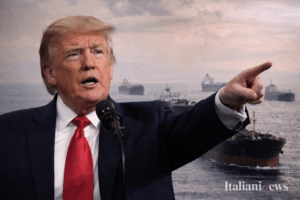 Donald Trump durante un intervento sulla crisi in Medio Oriente