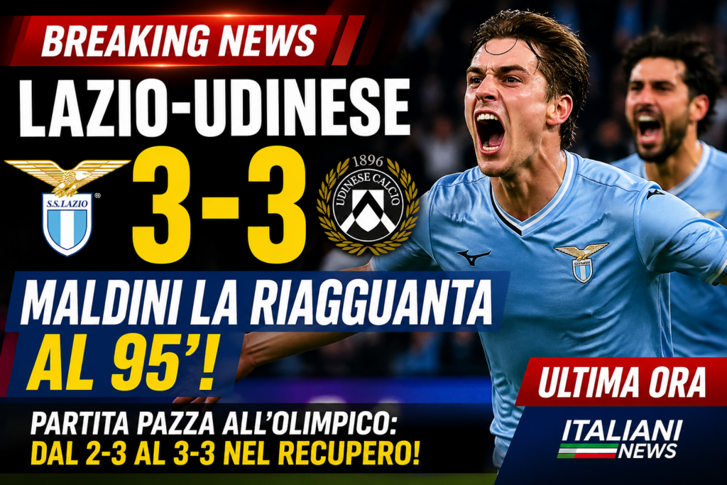 Maldini segna al 95 Lazio Udinese 3-3 Olimpico Serie A