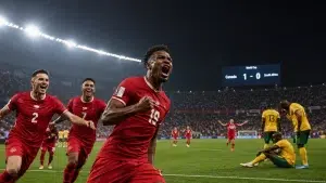 Giocatori canadesi festeggiano un gol