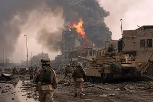 Soldati in un'area di guerra usa iran
