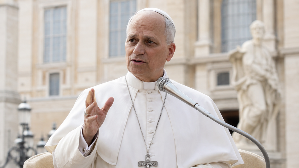 Papa parla con passione e autorità.