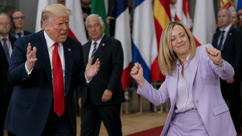 Trump e Meloni in un evento
