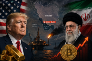 Trump e Khamenei su sfondo geopolitico