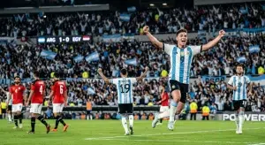 I giocatori dell'Argentina esultano