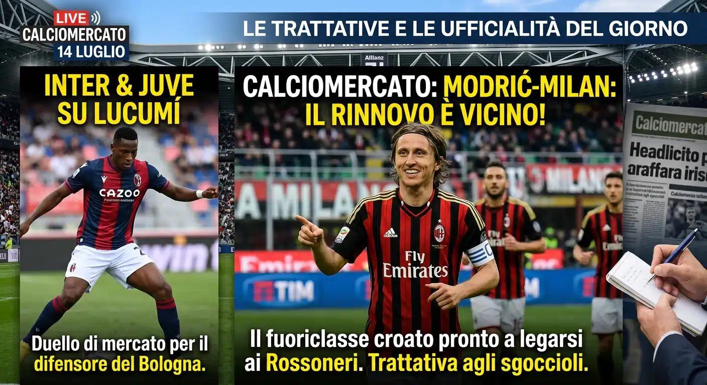 Calciomercato, le trattative e le ufficialità del 14 luglio: Modric più vicino al rinnovo con il Milan. Inter e Juve su Lucumì