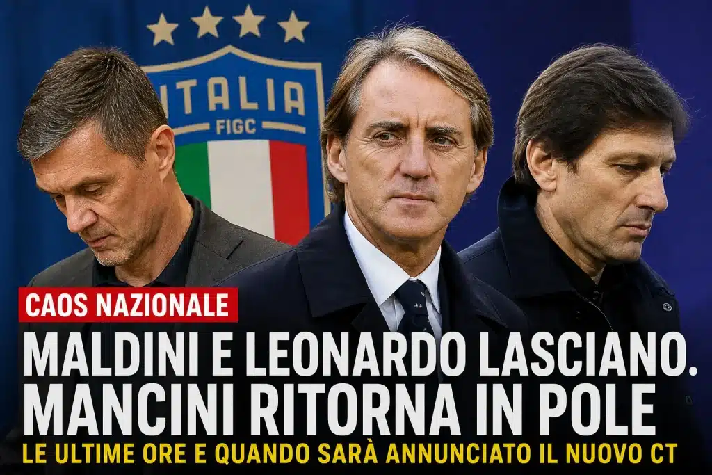 Caos Nazionale, Maldini e Leonardo lasciano. Mancini ritorna in pole. Le ultime ore e quando sarà annunciato il nuovo ct
