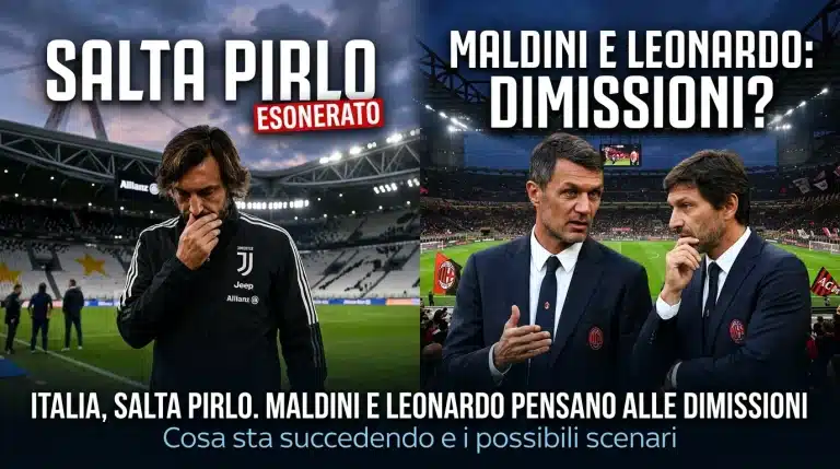 Italia, salta Pirlo. Maldini e Leonardo pensano alle dimissioni. Cosa sta succedendo e i possibili scenari