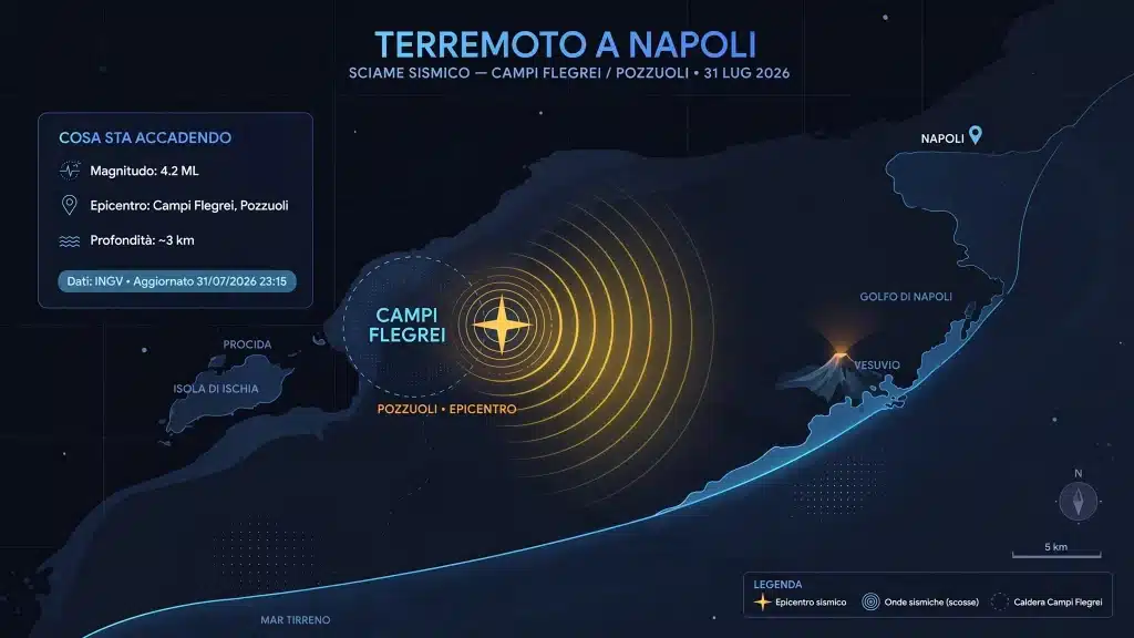 Una foto di un terremoto ai Campi Flegrei