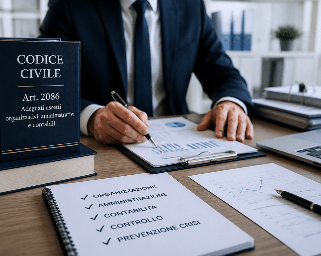 Ufficio con documenti legali e grafici