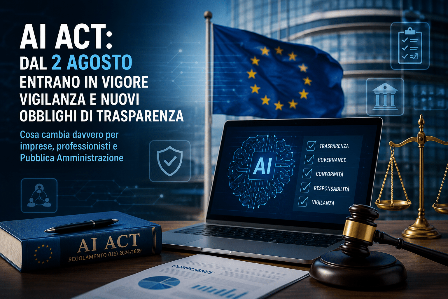 AI Act: dal 2 agosto entrano in vigore vigilanza e nuovi obblighi di trasparenza