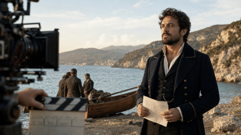 Attore su un set cinematografico