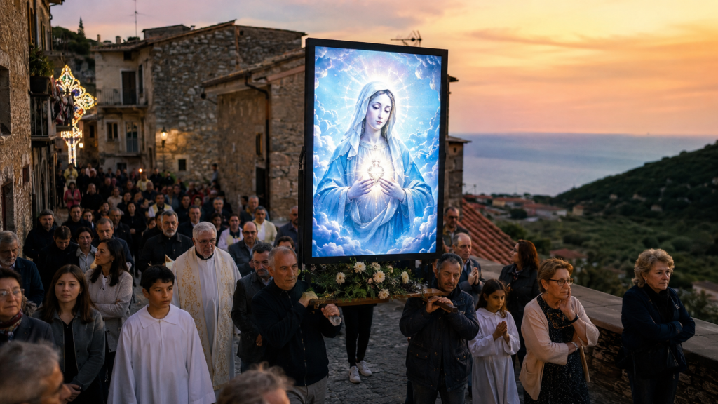 Processione con intelligenza artificiale a San Giovanni a Piro tra fede e innovazione digitale