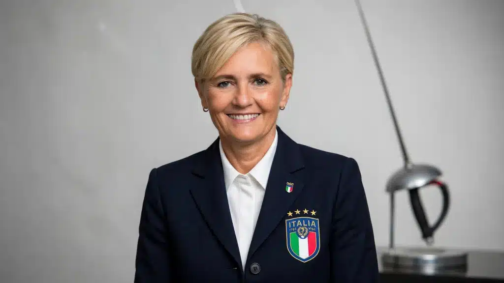 Una donna con il vestito istituazionale