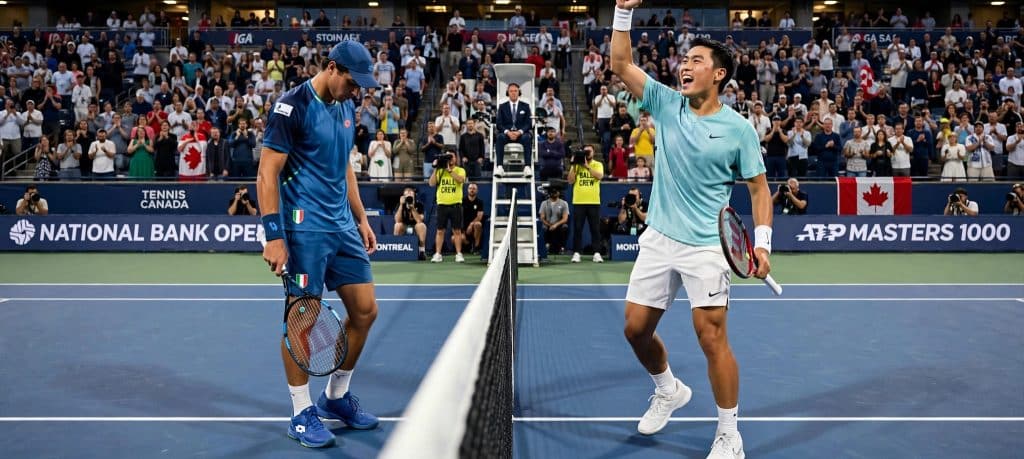 In foto due tennisti dopo una partita