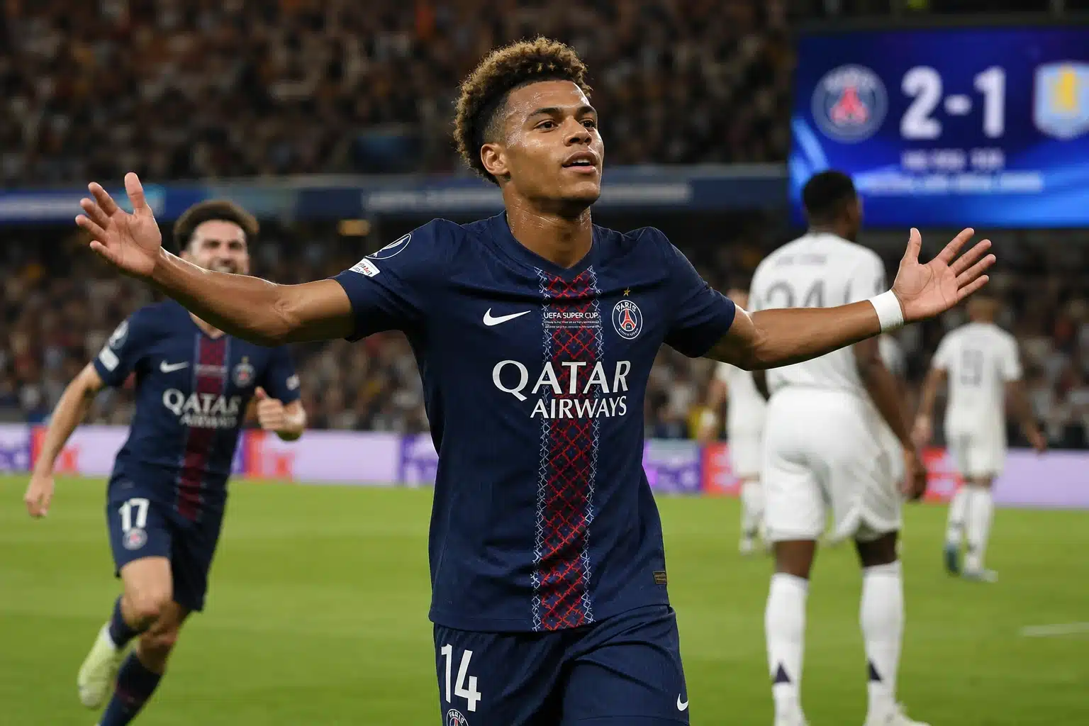 PSG-Aston Villa 2-1, Doué regala la Supercoppa Europea ai francesi