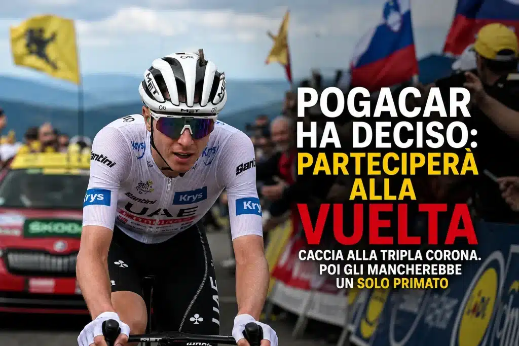 In foto un ciclista durante una corsa