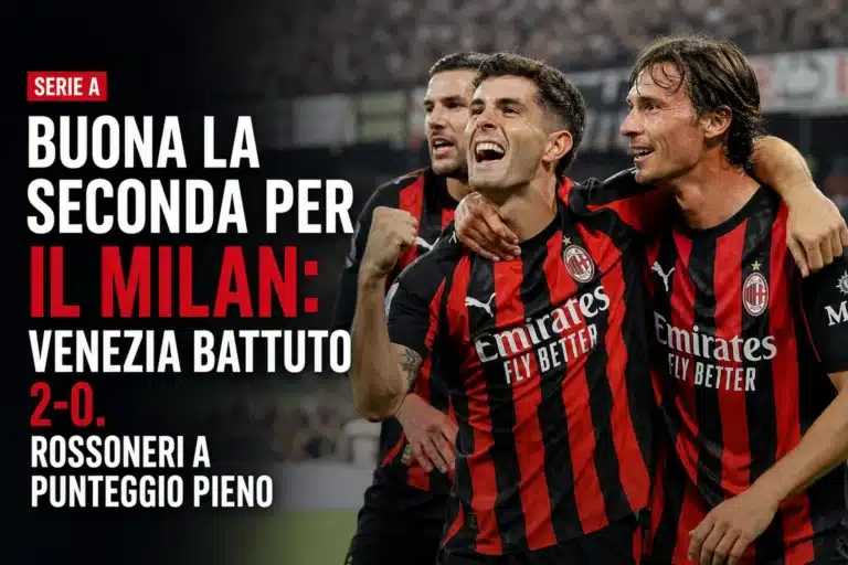 Serie A, buona la seconda per il Milan: Venezia battuto 2-0. Rossoneri a punteggio pieno