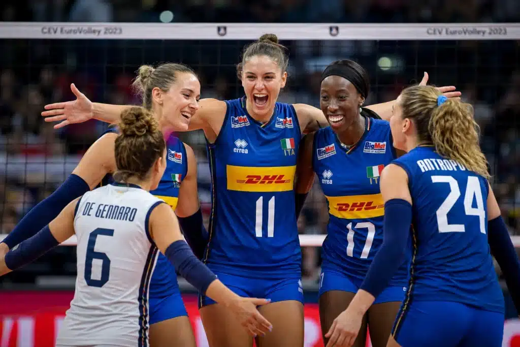 Una foto con l'Italia di volley femminile
