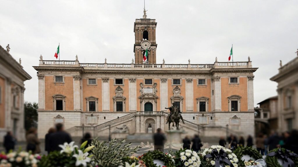 Il Campidoglio con la camera ardente per Emma Bonino