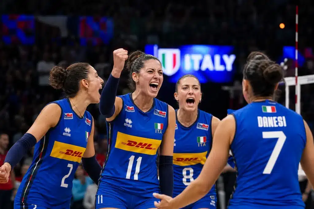 Ragazze che esultano agli Europei di volley femminile