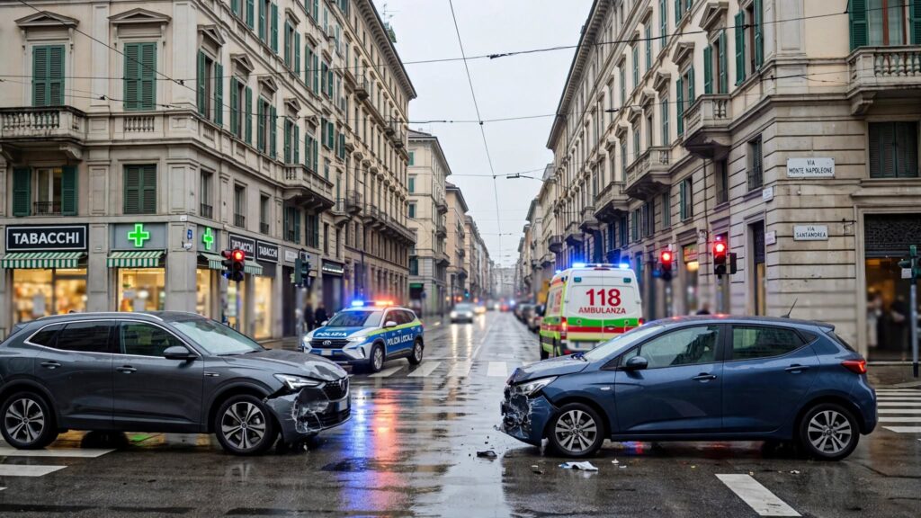 Incidente a Milano con due macchine