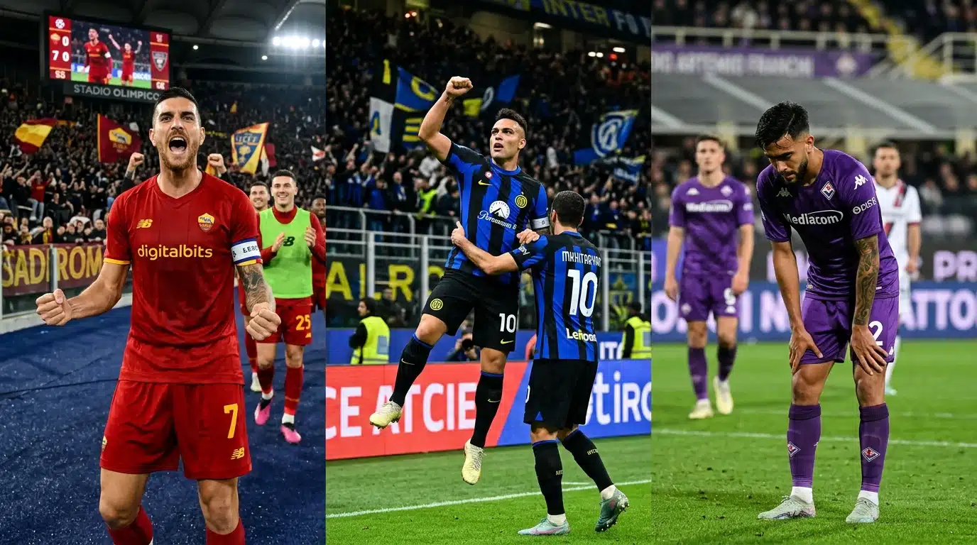 Serie A, vittorie in rimonta di Roma e Inter. Fiorentina ancora ko