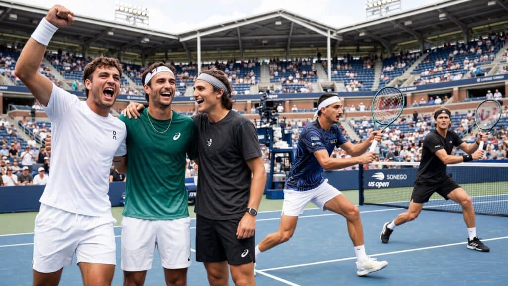 Tennisti impegnagli agli US Open